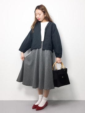 「chambre de charme（シャンブルドゥシャーム）のアイテム（ジャケット/アウター）」を使った、りっぴーさん（レディース・154cm）の冬コーディネート