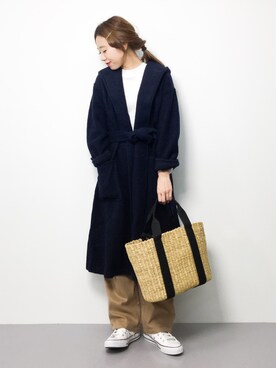 「haco!（ハコ）のアイテム（その他アウター）」を使った、りっぴーさん（レディース・154cm）の冬コーディネート