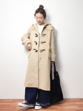 「select MOCA（セレクトモカ）のアイテム（ダッフルコート）」を使った、りっぴーさん（レディース・154cm）の冬コーディネート