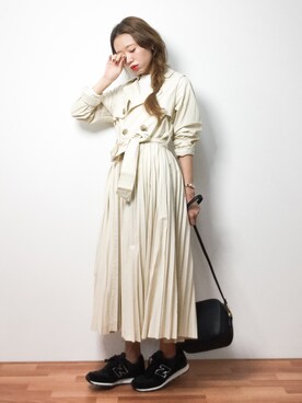 「eimy istoire（エイミーイストワール）のアイテム（ジャケット/アウター）」を使った、りっぴーさん（レディース・154cm）の冬コーディネート