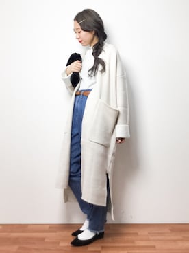 ニットロングガウンを使ったレディース人気ファッションコーディネート Wear