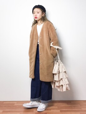 「Another Edition（アナザーエディション）のアイテム（その他アウター）」を使った、りっぴーさん（レディース・154cm）の冬コーディネート