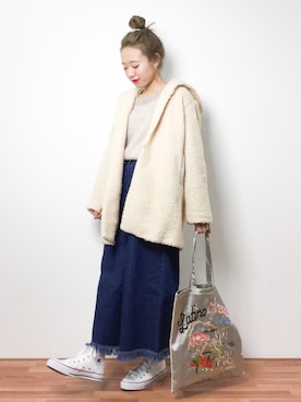 「PAR ICI（パーリッシィ）のアイテム（その他アウター）」を使った、りっぴーさん（レディース・154cm）の冬コーディネート