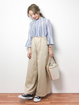 「select MOCA（セレクトモカ）のアイテム（サロペット/オーバーオール）」を使った、りっぴーさん（レディース・154cm）の冬コーディネート