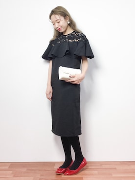 「おめかしコーデ」｜「アイテム（バレエシューズ）」を使った、りっぴーさん（レディース・154cm）の冬コーディネート