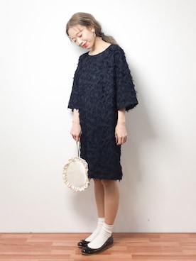 「おめかしコーデ」｜「アイテム（バレエシューズ）」を使った、りっぴーさん（レディース・154cm）の冬コーディネート