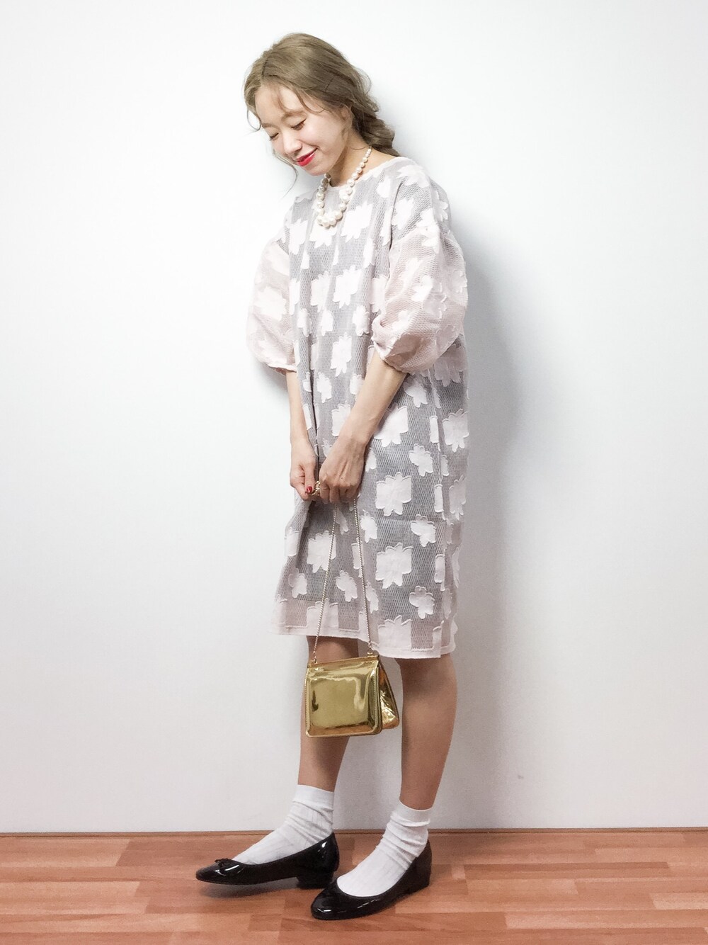 りっぴーさんの「Flower JQ DRESS（SINDEE）」を使ったコーディネート