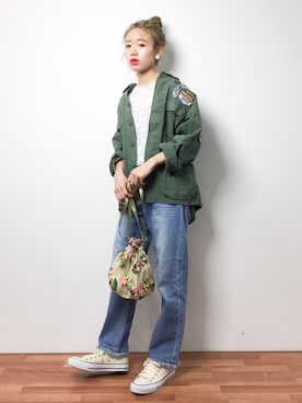 「ROTHCO（ロスコ）のアイテム（ブルゾン）」を使った、りっぴーさん（レディース・154cm）の春コーディネート