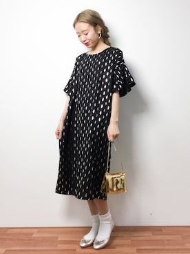 「おめかしコーデ」｜「アイテム（バレエシューズ）」を使った、りっぴーさん（レディース・154cm）の春コーディネート