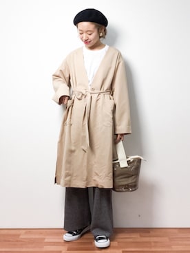 「PAGEBOY（ページボーイ）のアイテム（ノーカラージャケット）」を使った、りっぴーさん（レディース・154cm）の春コーディネート