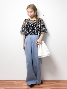 「Sunny clouds（サニークラウズ）のアイテム（バッグ）」を使った、りっぴーさん（レディース・154cm）の春コーディネート