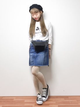 「レースタイツ」｜りっぴーさん（レディース・154cm）の春コーディネート