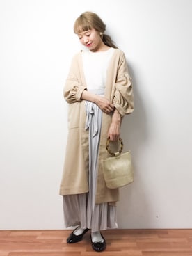 「ピクニック」｜「アイテム（その他アウター）」を使った、りっぴーさん（レディース・154cm）の春コーディネート