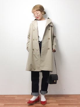 「MACKINTOSH PHILOSOPHY（ﾏｯｷﾝﾄｯｼｭ ﾌｨﾛｿﾌｨｰ）のアイテム（ジャケット/アウター）」を使った、りっぴーさん（レディース・154cm）の春コーディネート