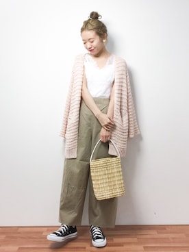 「chambre de charme（シャンブルドゥシャーム）のアイテム（パンツ）」を使った、りっぴーさん（レディース・154cm）の春コーディネート