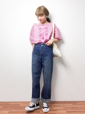 「GOOD SPEED（グッドスピード）のアイテム」を使った、りっぴーさん（レディース・154cm）の春コーディネート