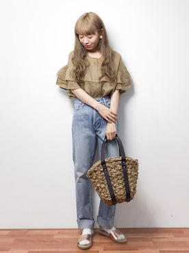 「SOLO&DOUBLE（ソロアンドダブル）のアイテム」を使った、りっぴーさん（レディース・154cm）の春コーディネート