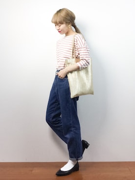 「JEANASIS（ジーナシス）のアイテム（バレエシューズ）」を使った、りっぴーさん（レディース・154cm）の夏コーディネート