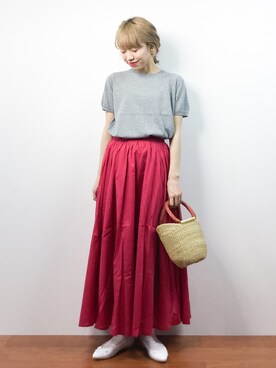 「靴下チラ見せ」｜「アイテム（バレエシューズ）」を使った、りっぴーさん（レディース・154cm）の夏コーディネート
