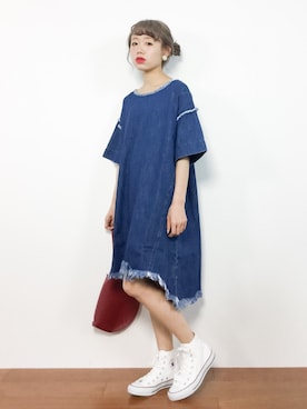 「coca（coca）（コカ）のアイテム（クラッチバッグ）」を使った、りっぴーさん（レディース・154cm）の夏コーディネート