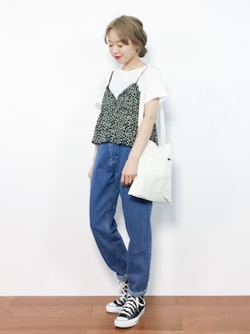 「orSlow（オアスロウ）のアイテム（バッグ）」を使った、りっぴーさん（レディース・154cm）の夏コーディネート