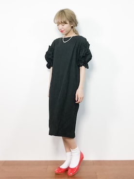 「おめかしコーデ」｜「アイテム（バレエシューズ）」を使った、りっぴーさん（レディース・154cm）の夏コーディネート