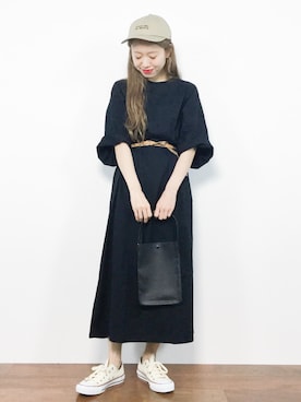 「JOURNAL STANDARD LUXE（ジャーナルスタンダード　ラックス）のアイテム（ワンピース/ドレス）」を使った、りっぴーさん（レディース・154cm）の夏コーディネート