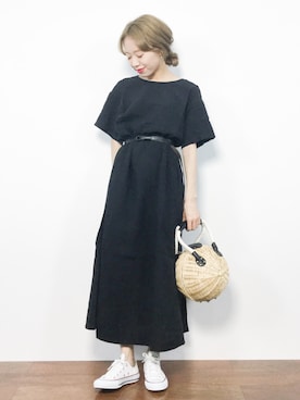 「RED CHOP WORKS（レッドチョップワークス）のアイテム（ワンピース/ドレス）」を使った、りっぴーさん（レディース・154cm）の夏コーディネート