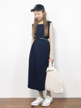 「coca（coca）（コカ）のアイテム（帽子）」を使った、りっぴーさん（レディース・154cm）の夏コーディネート