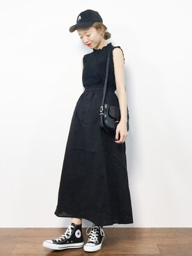 「coca（coca）（コカ）のアイテム（帽子）」を使った、りっぴーさん（レディース・154cm）の夏コーディネート