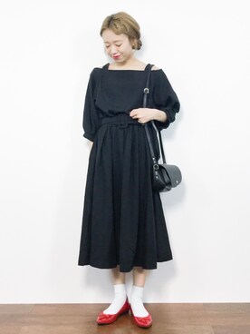 「おめかしコーデ」｜「アイテム（バレエシューズ）」を使った、りっぴーさん（レディース・154cm）の夏コーディネート