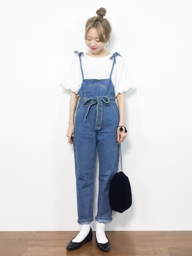 「JEANASIS（ジーナシス）のアイテム（バレエシューズ）」を使った、りっぴーさん（レディース・154cm）の夏コーディネート