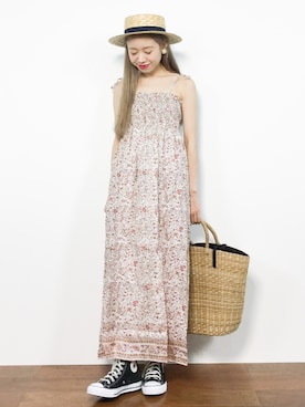 「DRWCYS（ドロシーズ）のアイテム（バッグ）」を使った、りっぴーさん（レディース・154cm）の夏コーディネート