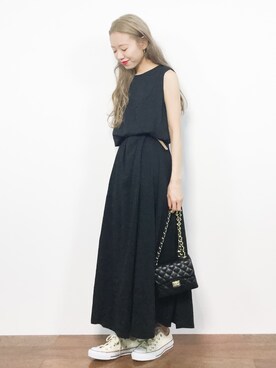 「RED CHOP WORKS（レッドチョップワークス）のアイテム（ワンピース/ドレス）」を使った、りっぴーさん（レディース・154cm）の夏コーディネート