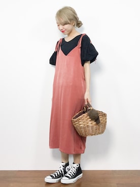 「kakatoo（カカトゥ）のアイテム」を使った、りっぴーさん（レディース・154cm）の夏コーディネート