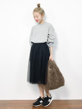 「STUDIOUS（ステュディオス）のアイテム（スウェット）」を使った、りっぴーさん（レディース・154cm）の夏コーディネート