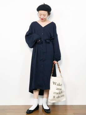 「Another Edition（アナザーエディション）の【展開店舗限定】チェーンショルダーロゴバッグ（ショルダーバッグ）」を使った、りっぴーさん（レディース・154cm）の秋コーディネート