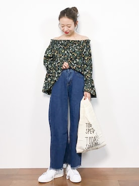 「TODAY'S SPECIAL（トゥデイズスペシャル）のアイテム（バッグ）」を使った、りっぴーさん（レディース・154cm）の秋コーディネート