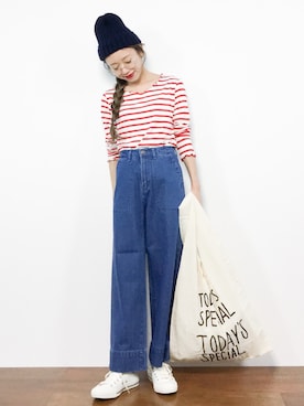 「TODAY'S SPECIAL（トゥデイズスペシャル）のアイテム（バッグ）」を使った、りっぴーさん（レディース・154cm）の秋コーディネート