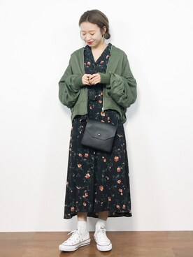 「KBF（ケイビーエフ）のアイテム（ブルゾン）」を使った、りっぴーさん（レディース・154cm）の秋コーディネート