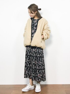 「SpRay（スプレイ）のアイテム（ブルゾン）」を使った、りっぴーさん（レディース・154cm）の秋コーディネート