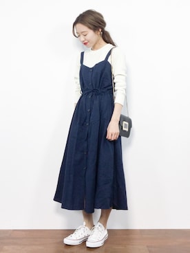 「MODE ROBE（モードローブ）のアイテム」を使った、りっぴーさん（レディース・154cm）の秋コーディネート