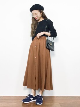 「coca（coca）（コカ）のアイテム（帽子）」を使った、りっぴーさん（レディース・154cm）の秋コーディネート