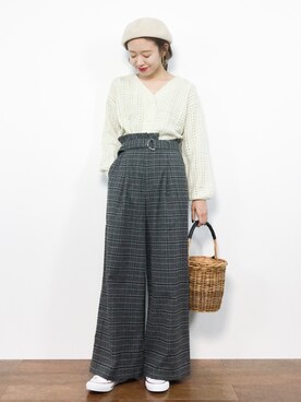 「Another Edition（アナザーエディション）のアイテム（帽子）」を使った、りっぴーさん（レディース・154cm）の秋コーディネート