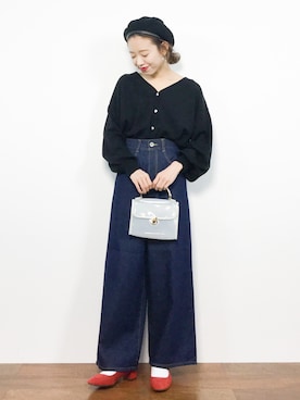 「coca（coca）（コカ）のアイテム（帽子）」を使った、りっぴーさん（レディース・154cm）の秋コーディネート