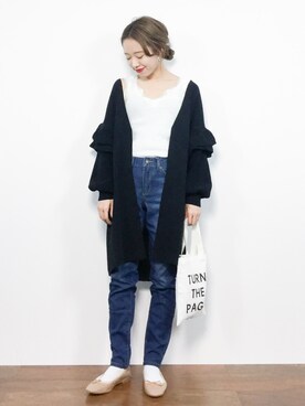 「IMAGE COLLECTION（イマージュコレクション）のアイテム（パンツ）」を使った、りっぴーさん（レディース・154cm）の秋コーディネート