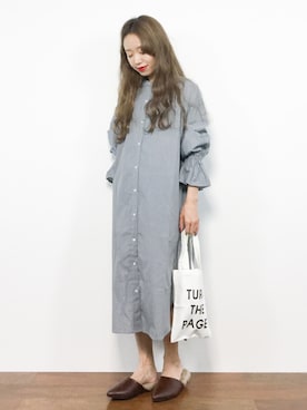 「A part by（アパートバイ）のアイテム（シャツワンピース）」を使った、りっぴーさん（レディース・154cm）の秋コーディネート