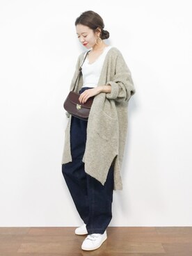 「ADAM ET ROPE'（アダムエロペ）のラウンドクロスボディーバッグ（ショルダーバッグ）」を使った、りっぴーさん（レディース・154cm）の秋コーディネート