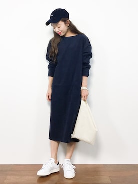 「FILA（フィラ）のアイテム（帽子）」を使った、りっぴーさん（レディース・154cm）の秋コーディネート