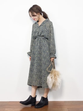 開襟レトロワンピースを使った人気ファッションコーディネート Wear